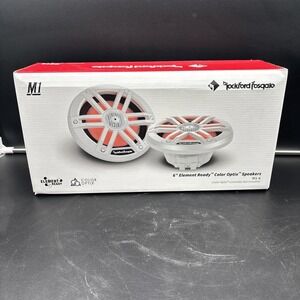 Rockford Fosgate M1-6 6'' Tri Color Optix 2-Way Marine Speakers for Boat - White